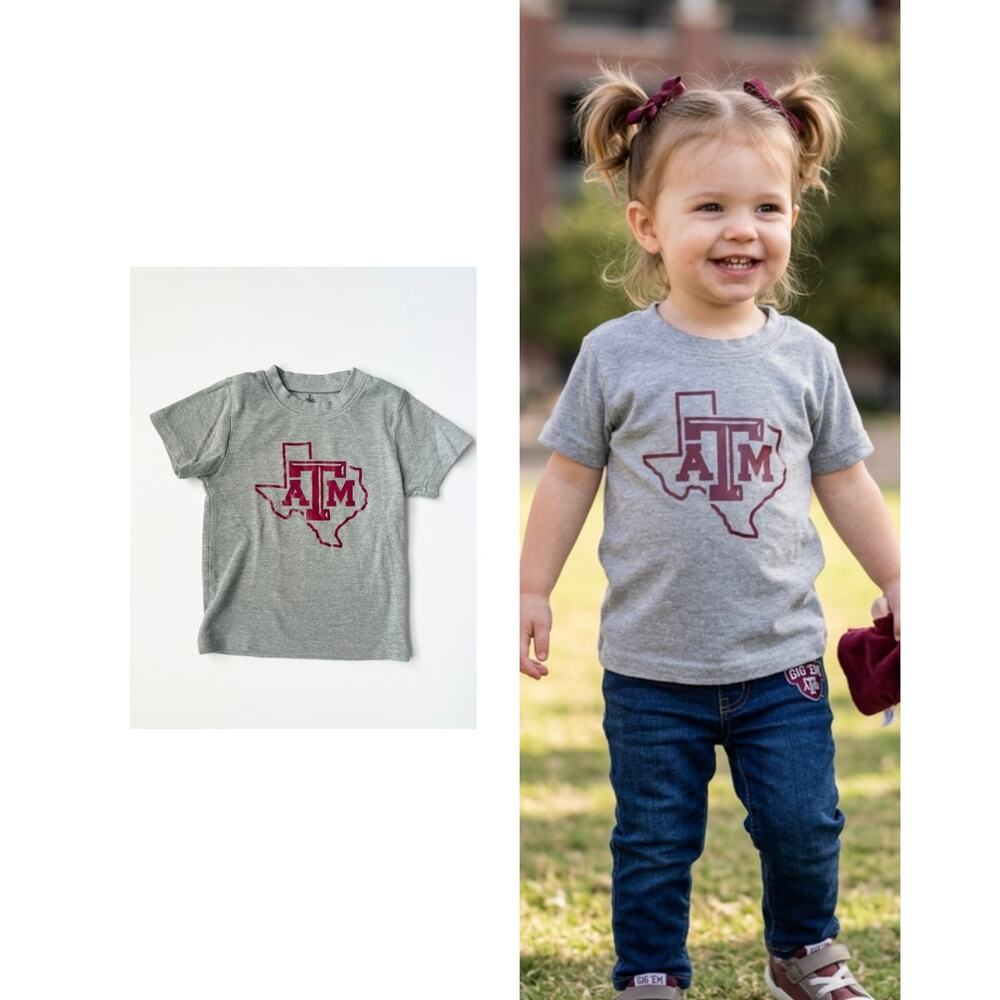 Texas A&M Aggies Toddler T-Shirt 2T Gray Creative Knitwear Maroon